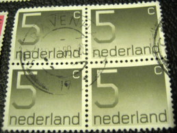 Netherlands 1976 Numeral 5c X4 - Used - Oblitérés