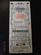 Rare Notice To Ship Passengers For Télégraphic Communication. Marconi Télégraphs. Art Nouveau 1900. Red Star Line - Boats