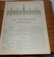 La Semaine Des Constructeurs. N°10.  3  Septembre 1887. Porte D'Hôtel à Paris. Grille En Fer Forgé. - Revues Anciennes - Avant 1900