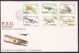 Rhodesia - 1978 - 75th Anniversary Of Powered Flight / Aviation - Unaddressed - FDC - Rhodésie (1964-1980)