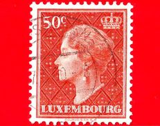 LUSSEMBURGO - Usato - 1958 - Profilo Della Granduchessa Charlotte (volta A Sinistra) Su Uno Sfondo Reticolato - 50 - 1948-58 Charlotte De Profil à Gauche