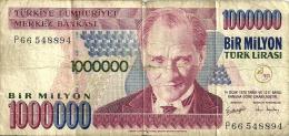 TURKEY 1.000.000 LIRASI RED MAN FRONT & LANDSCAPE BACK DATED LAW OF 1970 (1995) P209 F READ DESCRIPTION CAREFULLY !! !! - Türkei