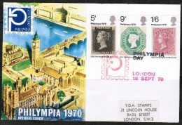 GREAT BRITAIN    1970  PHILYMPIA FDC  18 Sept. 70 (OS-400) - 1952-71 Ediciones Pre-Decimales