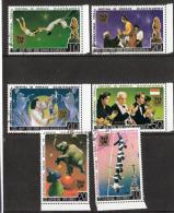 Circus North Korea 1987 Used 6 Stamps Mi 2852-57 Circus Festival In Monaco - Cirque