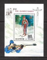 Olympic North Korea 1987 MNH Sheet  Mi BL226 Winter Olympic Calgary Biathlon Skiing - Winter 1988: Calgary