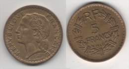France Monnaie 5 Francs  Lavrilier Bronze-Alu 1946C - Altri & Non Classificati