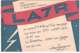 CARTE RADIO - QSL - CARTE RADIO QSL - NORVEGE - NORWAY - AKER - OSLO - 1947. - Radio Amateur