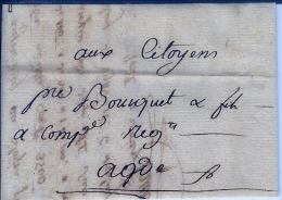 Lettre De Pezenas à Agde - 1801-1848: Precursors XIX