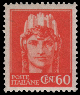 Italia - 60 C. Arancio (n° 539) - Emissione Di Novara (senza Filigrana) - 1945/46 - Mint/hinged