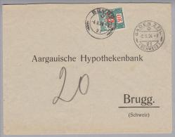 Heimat AG Brugg 1924-02-04 Taxierter Brief Aus Baden - Impuesto