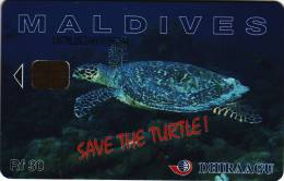 ***Télécarte à Puce Des Maldives "Save Turtle"  Rf 30Unités  Vide  TB  A Saisir ***N° 187MLDGIAOO96744 - Maldivas