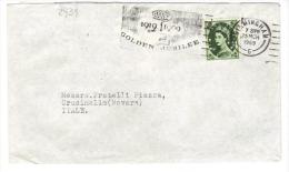 VER2939 - GRAN BRETAGNA 1969 , 9 Pence Birmingham Perfin Per L'Italia . Golden Jubilee - Storia Postale