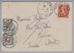 Heimat VD Concise 1915-04-26 Taxierter Brief Aus Toulon S/Mer - Taxe