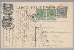 Heimat AG Muri 1921-04-07 Taxierter Brief Aus Rom - Strafportzegels