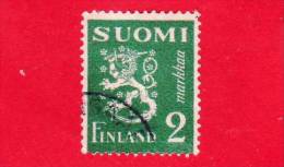 FINLANDIA -  1945 - Leone Rampante - Leone Modello 1930 - Coat Of Arms - 2 - Used Stamps