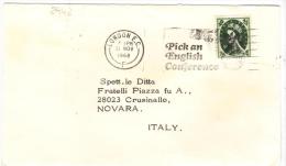 VER2942 - GRAN BRETAGNA 1968 , 9 Pence London F Per L'Italia . Pick An English Conference - Brieven En Documenten