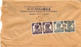 India Old Cover Mailed To USA - Cartas & Documentos