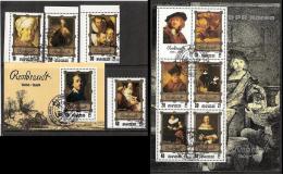 Painting North Korea 1983 Used (FDC) 4 Stamps + 2 Sheets  Mi 2323-26, BL137-38 Rembrant Paintings - Rembrandt