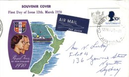 (136) New Zealand FDC Cover - 1970 - Royal Tour - FDC
