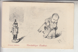 KÜNSTLER - ARTIST - HERMANN KAULBACH, "Verdächtiger Nachbar" Nussknacker/Nutcracker/Casse-Noisette/Notenkraker - Kaulbach, Hermann