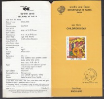 INDIA, 2002, National Children´s Day, Childrens Day, Folder - Cartas & Documentos