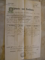 Old Document  1870 -Czech Republik  -ROZNAU -ROZNOV - Josef KOPECZKY - Jaklisek -  TM007.8 - Nacimiento & Bautizo