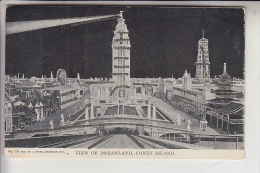 USA - NEW YORK - CONEY ISLAND, Dreamland / Glitter & Glitter, Early Card / Undivided Back - Long Island