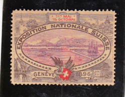SUISSE - VIGNETTE EXPOSITION NATIONALE-GENEVE- SUISSE -1896- - Erinnofilie