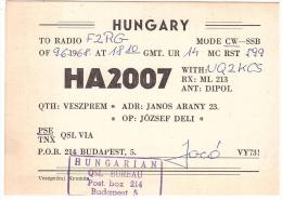 CARTE RADIO - QSL - CARTE RADIO QSL - HONGRIE - HUNGARY - BUDAPEST - 1968. - Radio Amateur