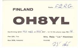 CARTE RADIO - QSL - CARTE RADIO QSL - FINLANDE - FINLAND - HELSINKI - 1963 - RAAHE. - Radio Amateur