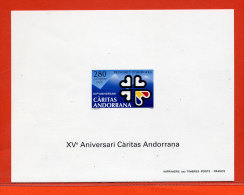 ANDORRE N°456 CARITAS BLOC FEUILLET GOMME SANS CHARNIERE - Blokken & Velletjes