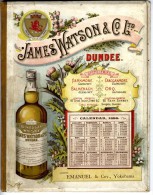 JAMES WATSON & Cie  Ltd  -  CALENDRIER PUBLICITAIRE 1898  -  AGENT EMANUEL YOKOAMA  -  8 BAGES  DOUBLE COUVERTURE CARTON - Alkohol