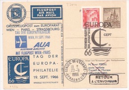 P932 - CONSEIL EUROPE - FLUGPOST WIEN PARIS - 1966 - - Institutions Européennes