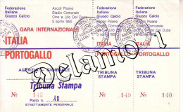 Naz. Di Calcio Italiane--ASCOLI PICENO--. Biglietto Originale Incontro -- ITALIA --PORTOGALLO  1985 - Uniformes Recordatorios & Misc