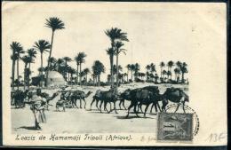 LEVANT - FRANCE N° 83 / CPA " OASIS DE HAMAMDJI, TRIPOLI " OBL. TRIPOLI POUR BEZIERS - B - Covers & Documents