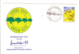 India Special Cover 1993 - Environment Day, Steel City, Green City From Jamshedpur - Cartas & Documentos