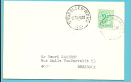 1443 Op Brief Met Treinstempel (ambulant) BRUXELLES-MONS - Bahnpoststempel