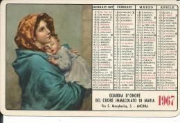 CAL149 - CALENDARIETTO 1967 - GUARDIA D´ONORE DEL CUORE IMMACOLATO DI MARIA - MADONNA DEL RIPOSO - Petit Format : 1961-70