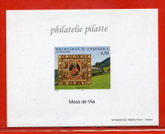 ANDORRE N°499 EGLISE BLOC FEUILLET GOMME SANS CHARNIERE - Blocks & Sheetlets