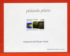 ANDORRE N°510 MUSEE POSTAL BLOC FEUILLET GOMME SANS CHARNIERE - Blocks & Sheetlets