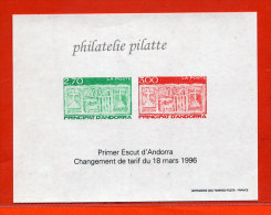 ANDORRE N°472/73 ECUS BLOC FEUILLET GOMME COLLECTIF SANS CHARNIERE - Blocks & Sheetlets