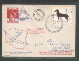 POLAND 1963 LESZNO 9TH GLIDER FLIGHT CHAMPIONSHIPS MAIL ON COVER - BOCIAN BP3988 Glider Planes Flight  Maps - Planeurs