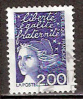 Timbre France Y&T N°3090 (03) Obl. Marianne Du 14 Juillet.  2.00 F. Bleu. Cote 0.30 € - 1997-2004 Marianne Of July 14th