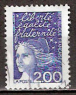 Timbre France Y&T N°3090 (05) Obl. Marianne Du 14 Juillet.  2.00 F. Bleu. Cote 0.30 € - 1997-2004 Marianne Of July 14th