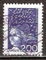 Timbre France Y&T N°3090 (06) Obl. Marianne Du 14 Juillet.  2.00 F. Bleu. Cote 0.30 € - 1997-2004 Marianne (14. Juli)