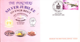 India Special Cover 2005 - Silver Jubilee Of 115 Engineering Regiment, The Punchers, Military Theme - Briefe