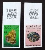 MAROC  Mineraux, Fossiles (Yvert N° 1039/40)  NON DENTELE ** MNH, Neuf Sans Charniere - Minerales