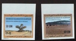 MAURITANIE  Mineraux, Fossiles, Coquillage (Yvert N° 668/69) NON DENTELE, IMPERFORATE ** MNH, Neuf Sans Charniere - Minéraux