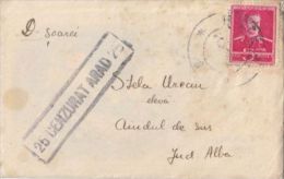 KING MICHAEL STAMPS ON LILIPUT COVER, CENSORED ARAD NR 25, 1943, ROMANIA - Lettres & Documents