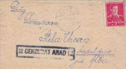 KING MICHAEL STAMPS ON LILIPUT COVER, CENSORED ARAD NR 12, 1943, ROMANIA - Briefe U. Dokumente